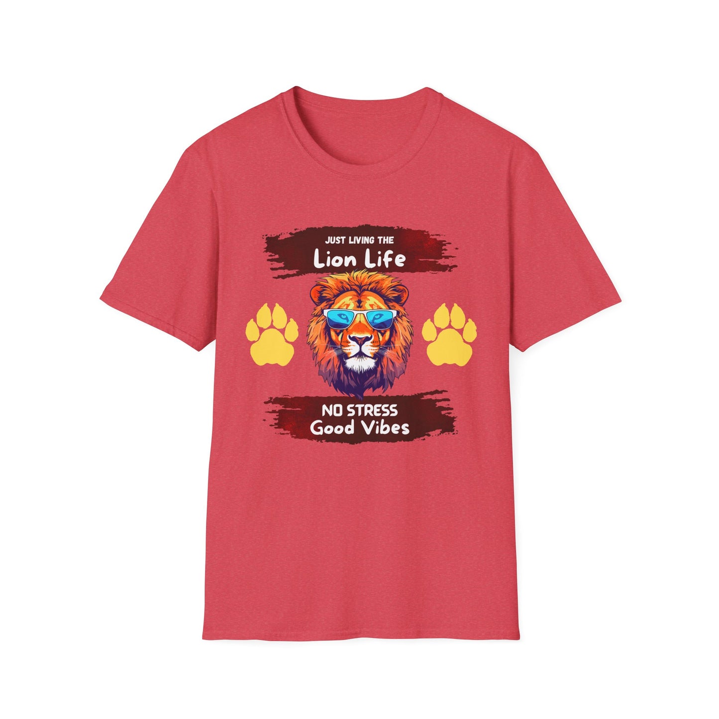 Lion Life T-Shirt — "Just Living the Lion Life" Retro Lion Graphic Tee (No Stress, Good Vibes)