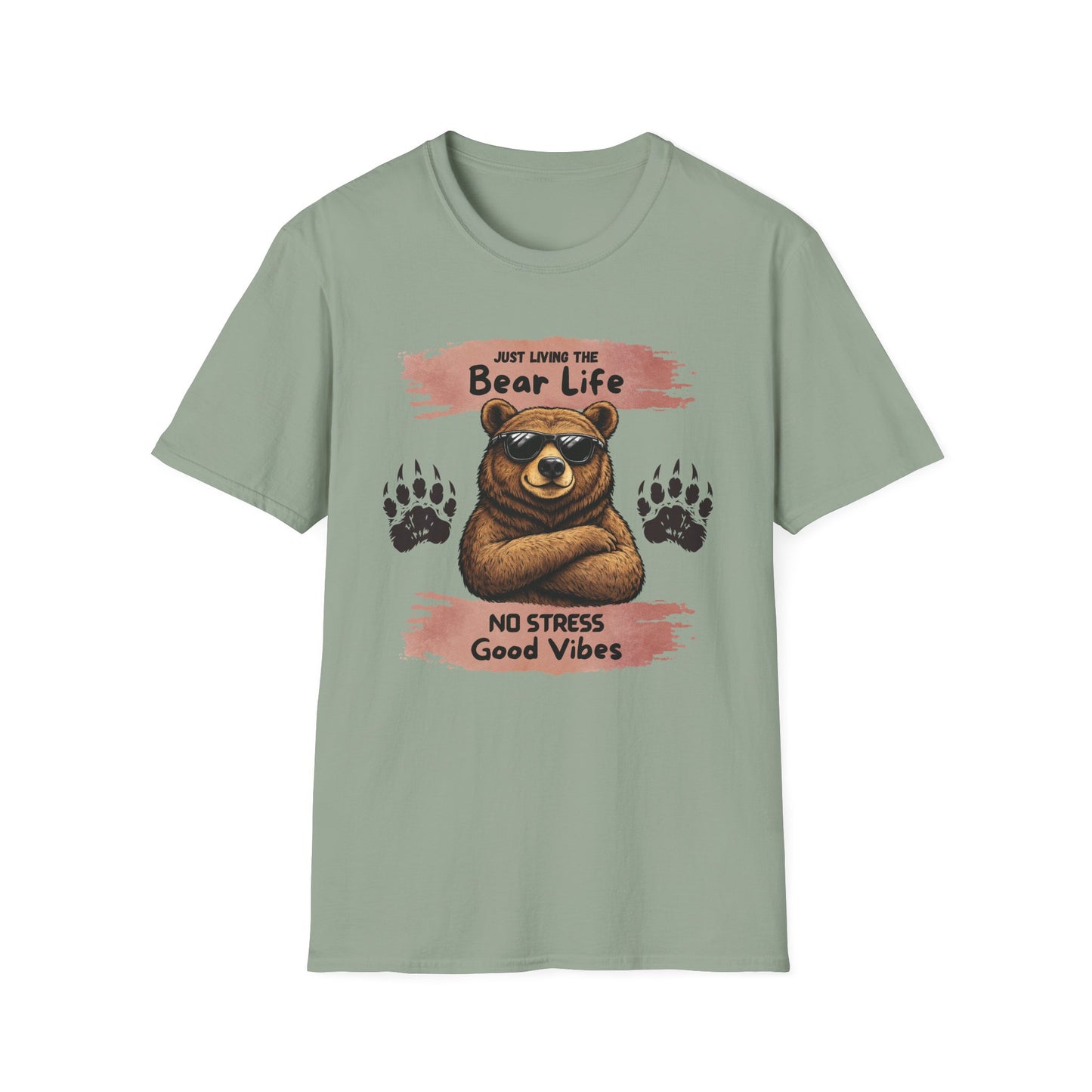 "Just Living the Bear Life" Relaxed Retro Graphic Tee