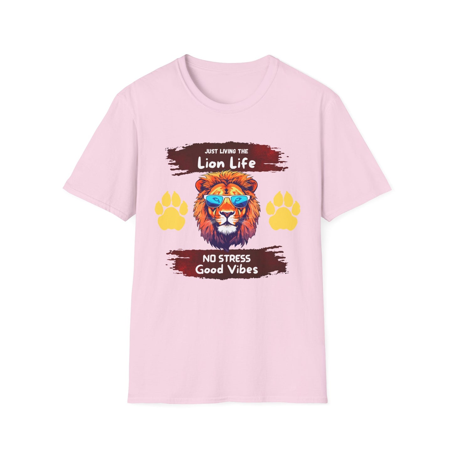 Lion Life T-Shirt — "Just Living the Lion Life" Retro Lion Graphic Tee (No Stress, Good Vibes)