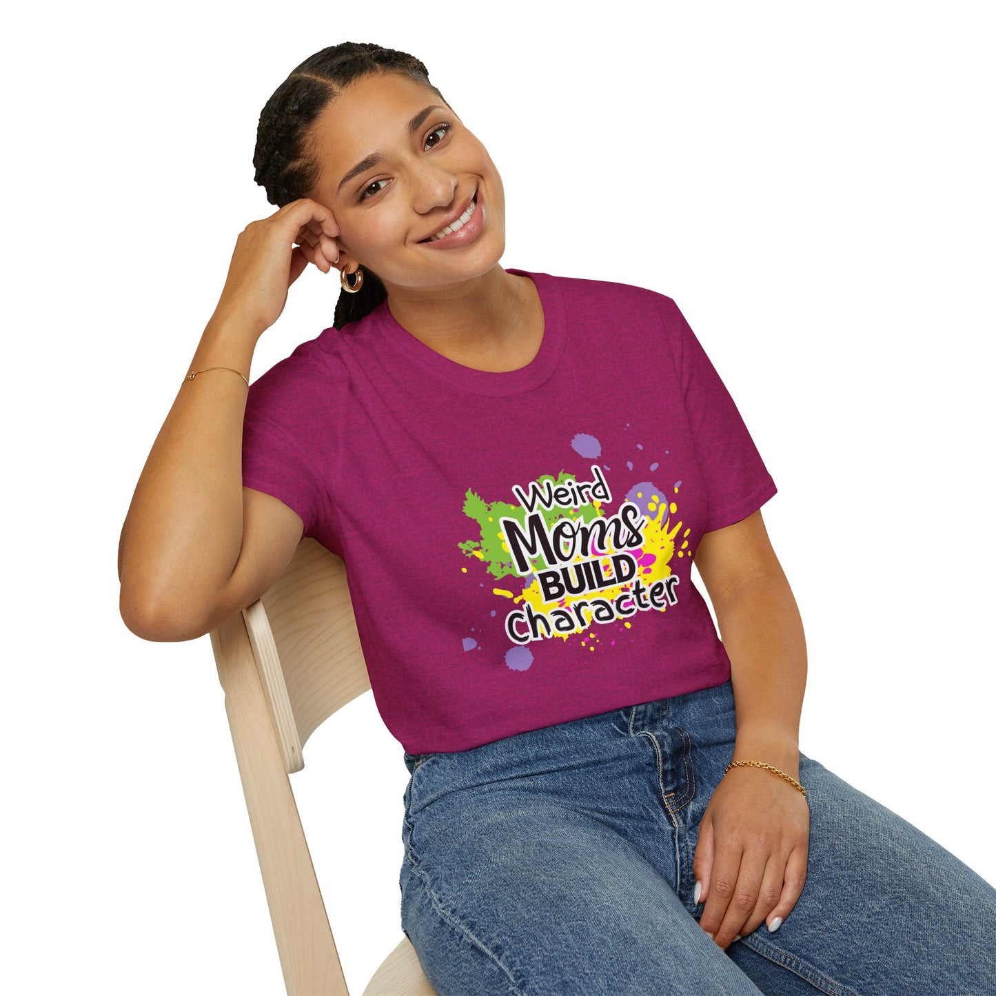 "Weird Moms Build Character" Colorful Splash Tee
