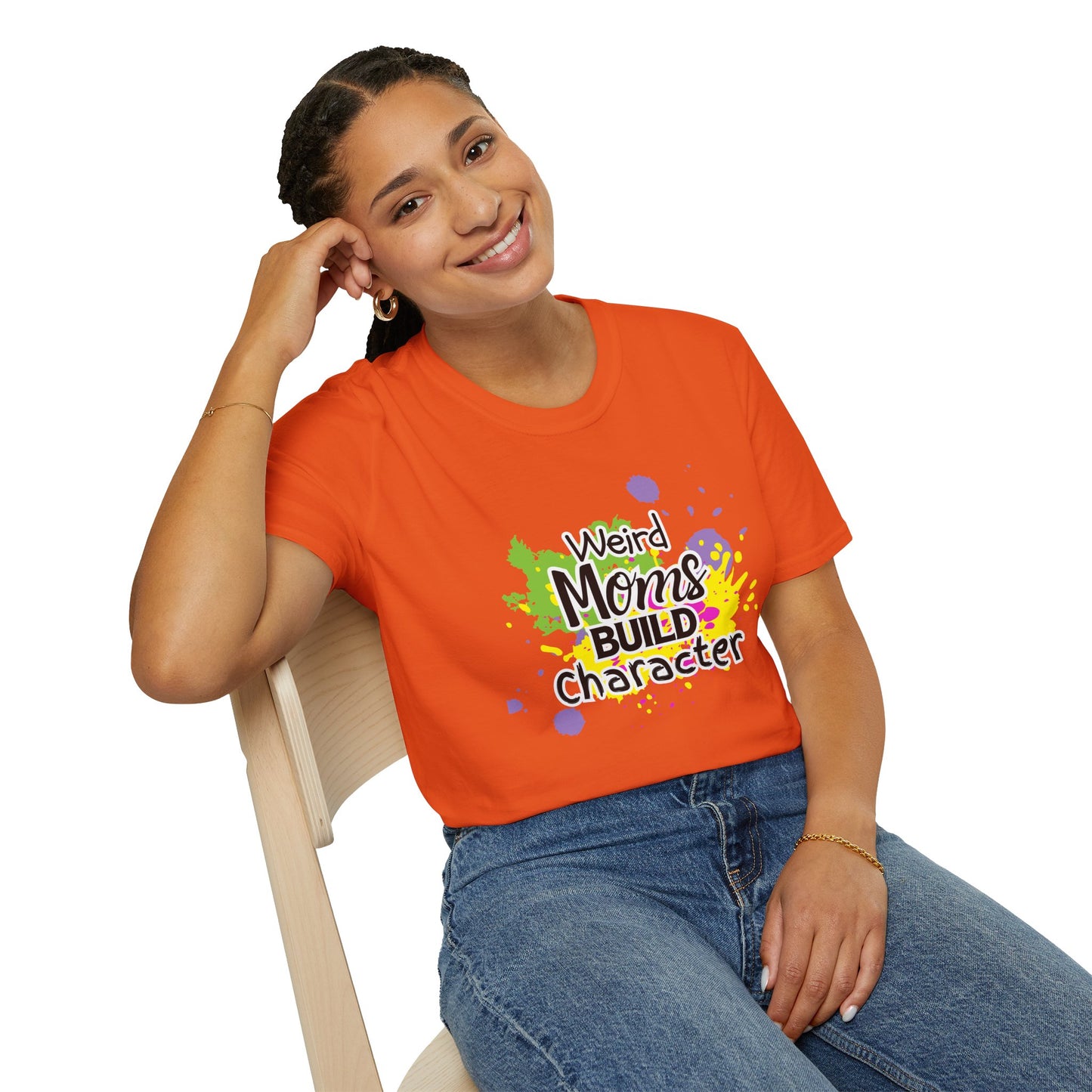 "Weird Moms Build Character" Colorful Splash Tee