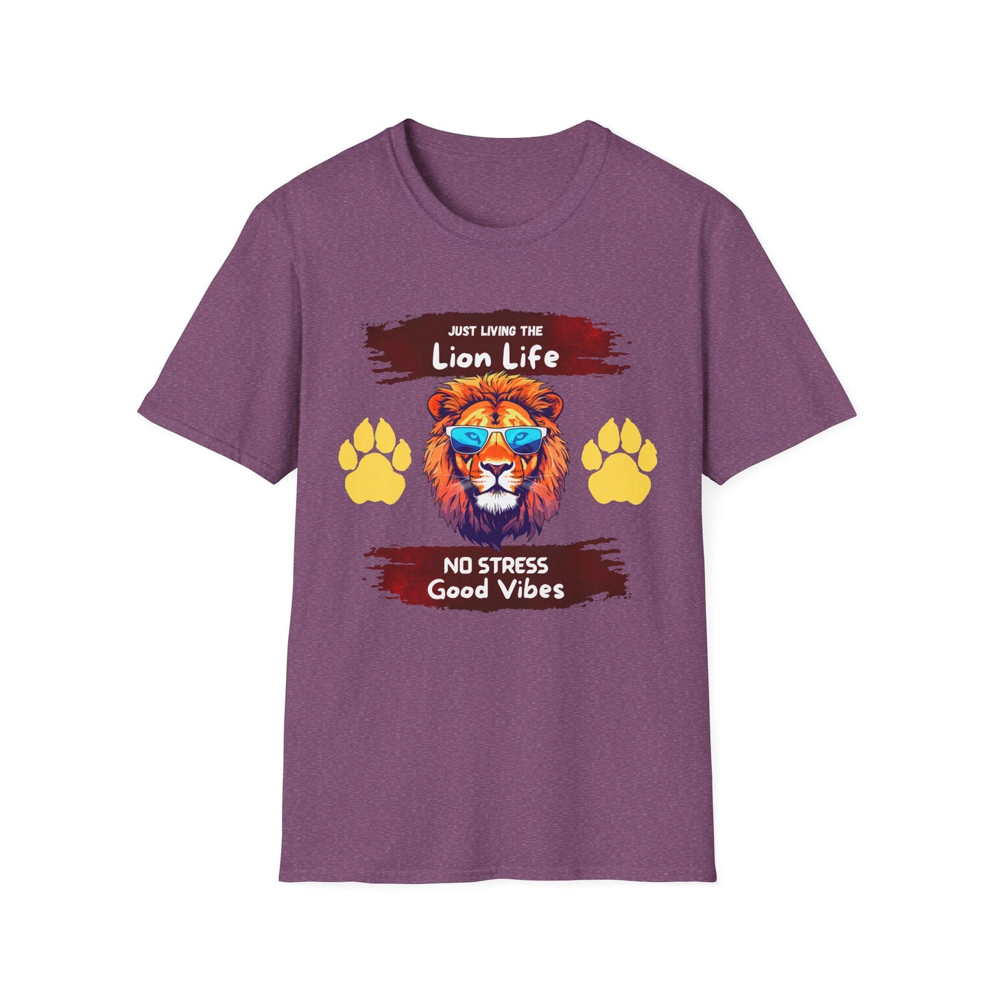 Lion Life T-Shirt — "Just Living the Lion Life" Retro Lion Graphic Tee (No Stress, Good Vibes)