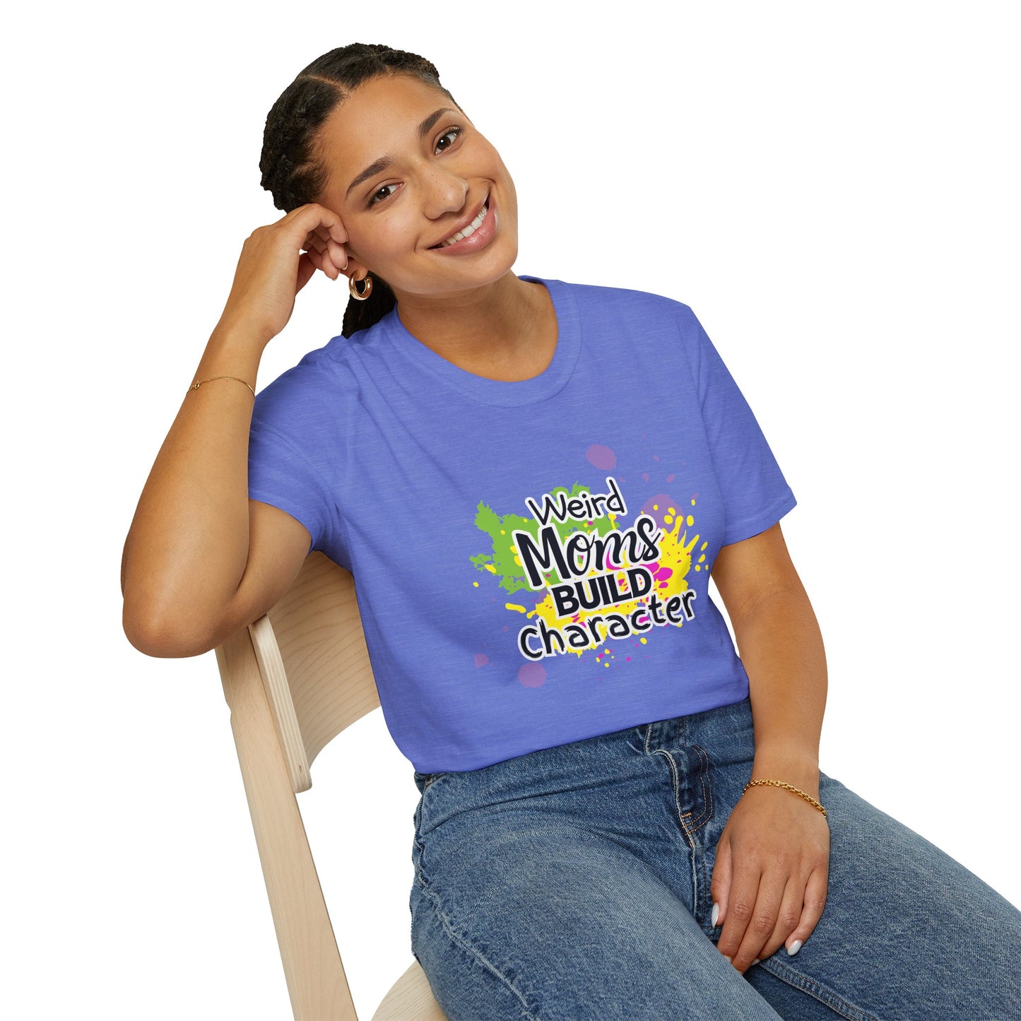 "Weird Moms Build Character" Colorful Splash Tee