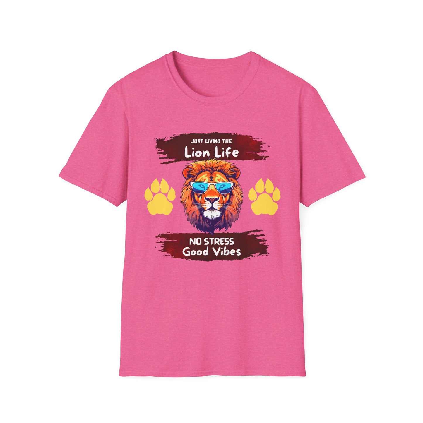 Lion Life T-Shirt — "Just Living the Lion Life" Retro Lion Graphic Tee (No Stress, Good Vibes)