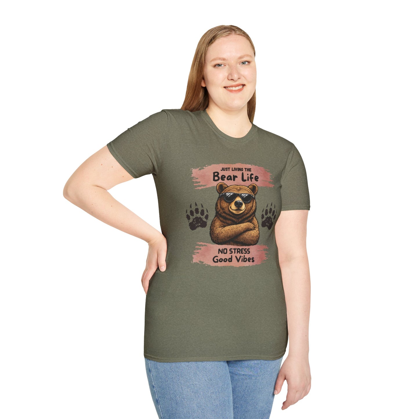 "Just Living the Bear Life" Relaxed Retro Graphic Tee