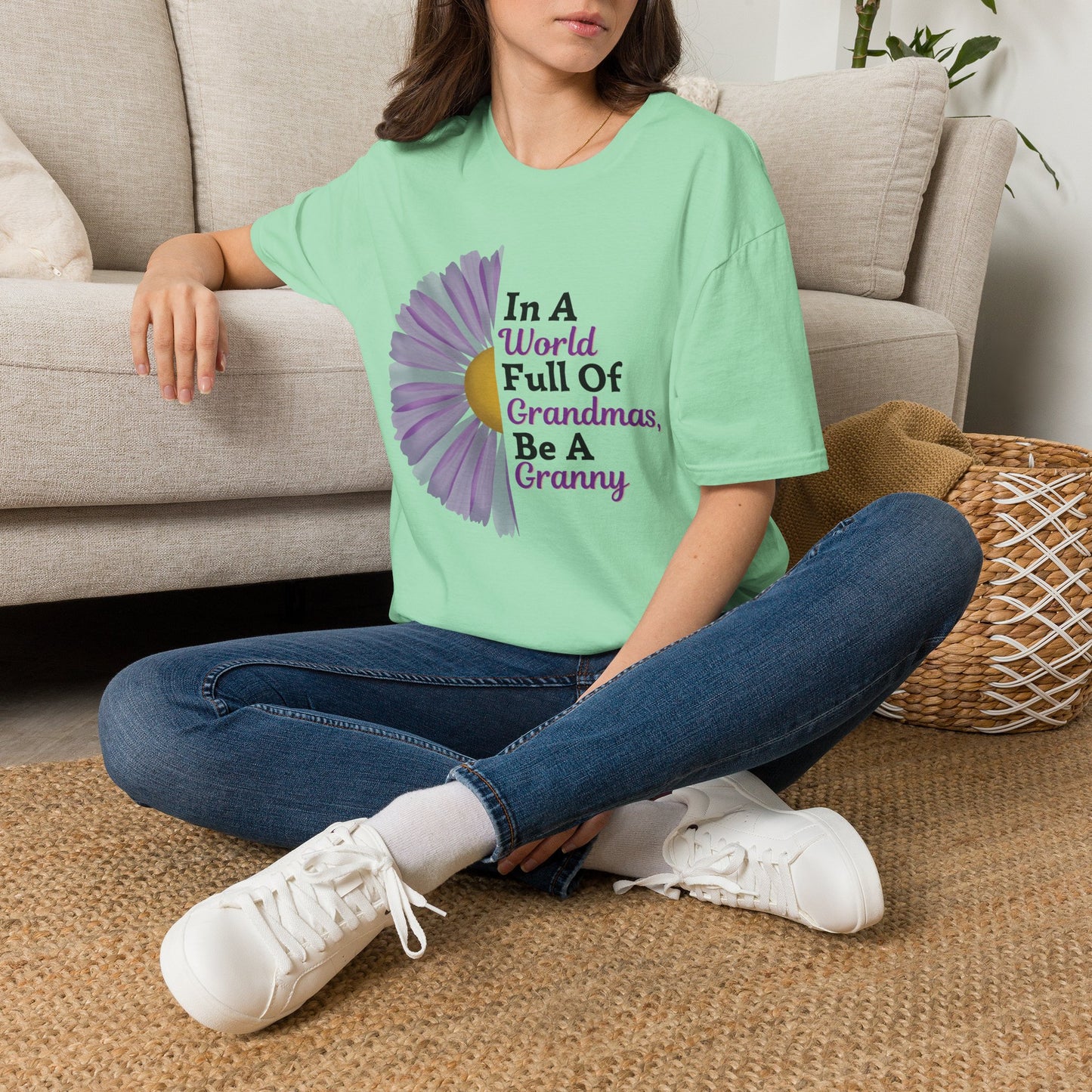 "In a World Full of Grandmas, Be a Granny" Floral Tee