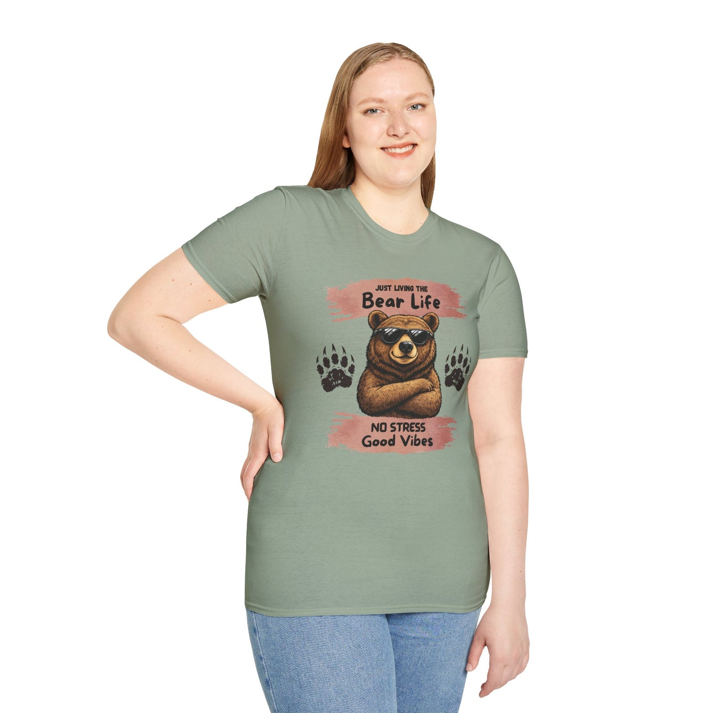 "Just Living the Bear Life" Relaxed Retro Graphic Tee
