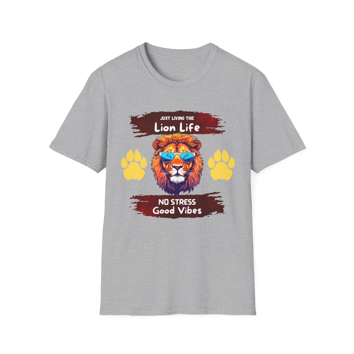 Lion Life T-Shirt — "Just Living the Lion Life" Retro Lion Graphic Tee (No Stress, Good Vibes)
