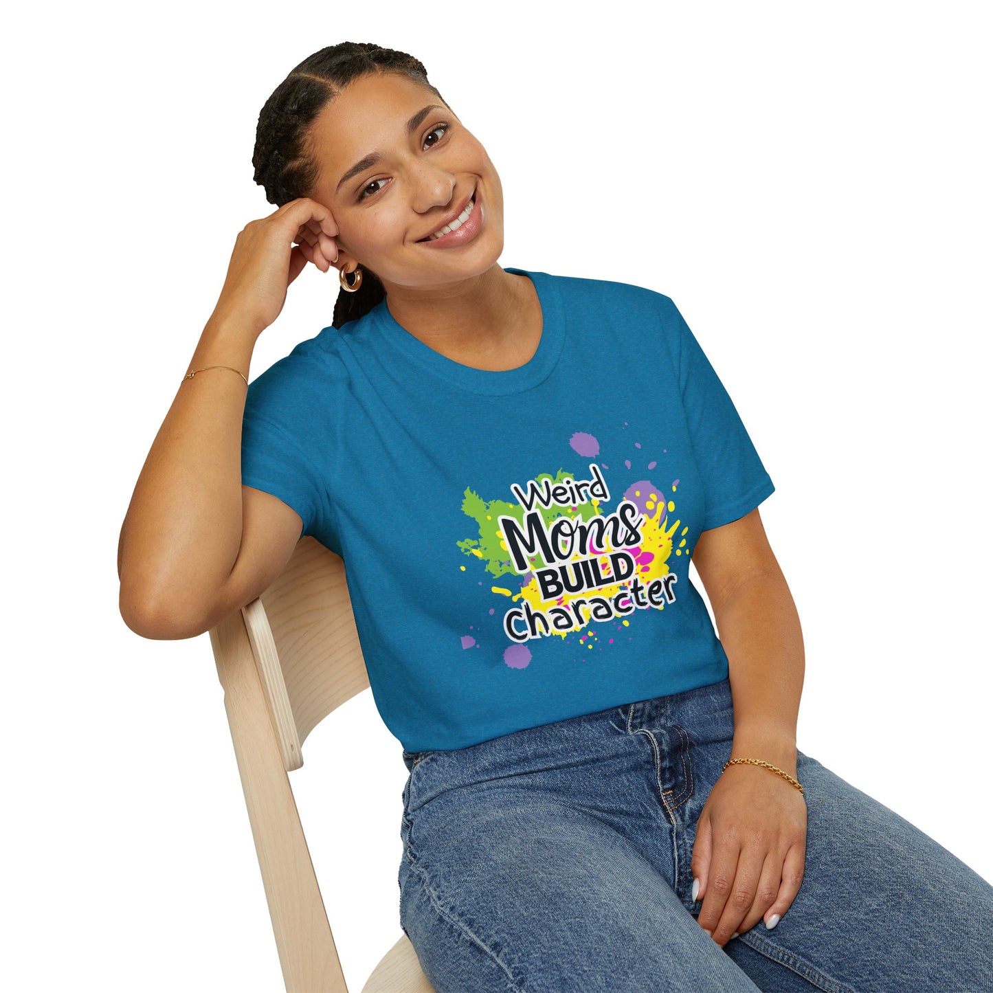 "Weird Moms Build Character" Colorful Splash Tee