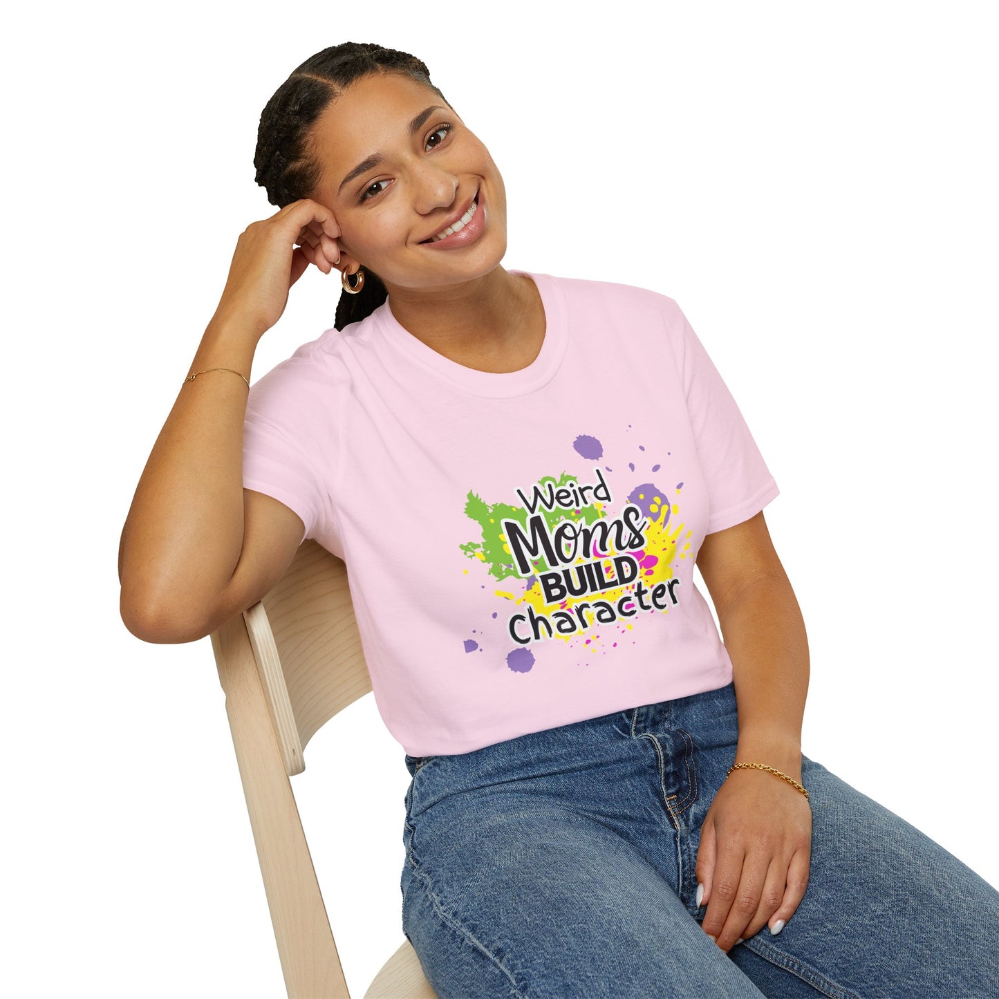 "Weird Moms Build Character" Colorful Splash Tee