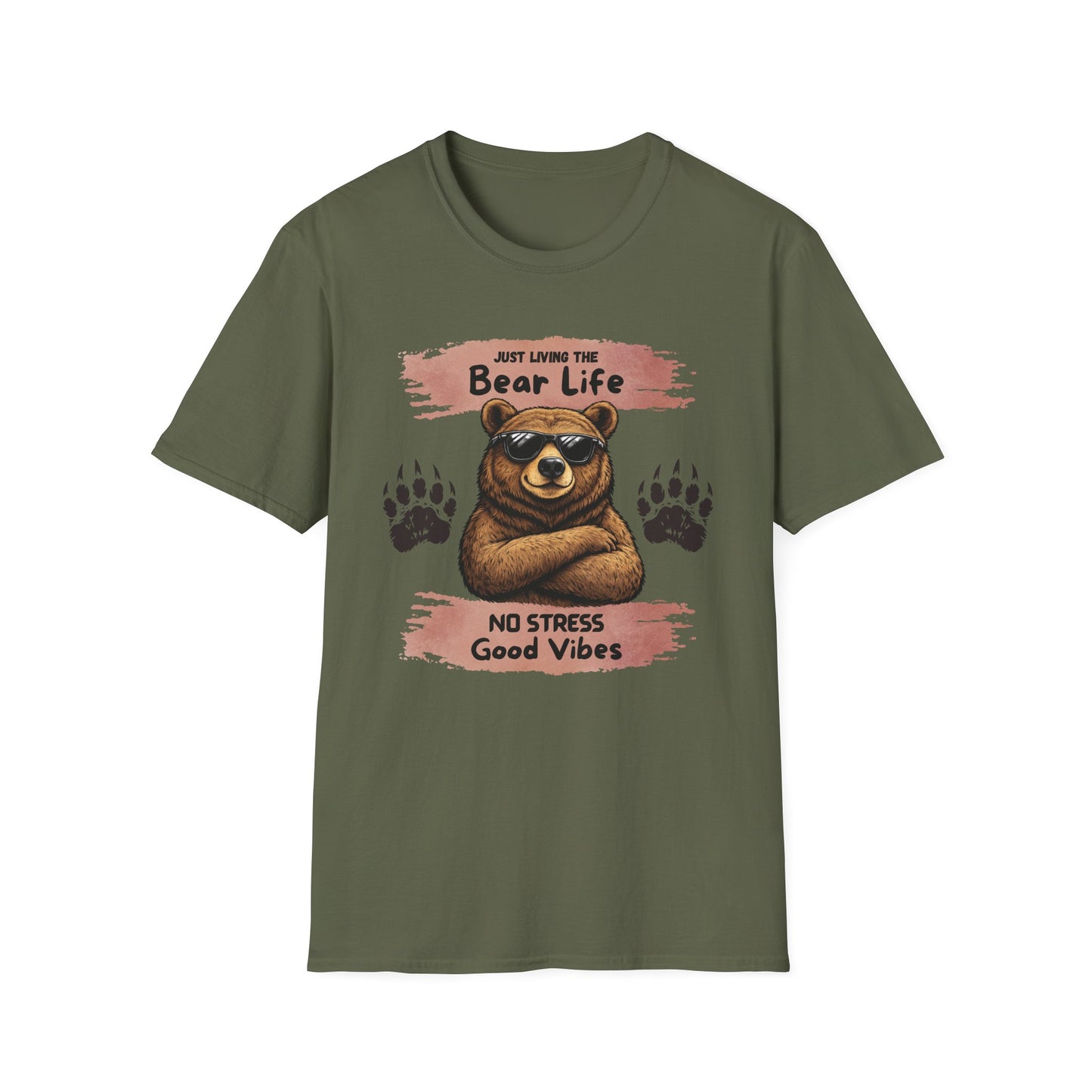 "Just Living the Bear Life" Relaxed Retro Graphic Tee