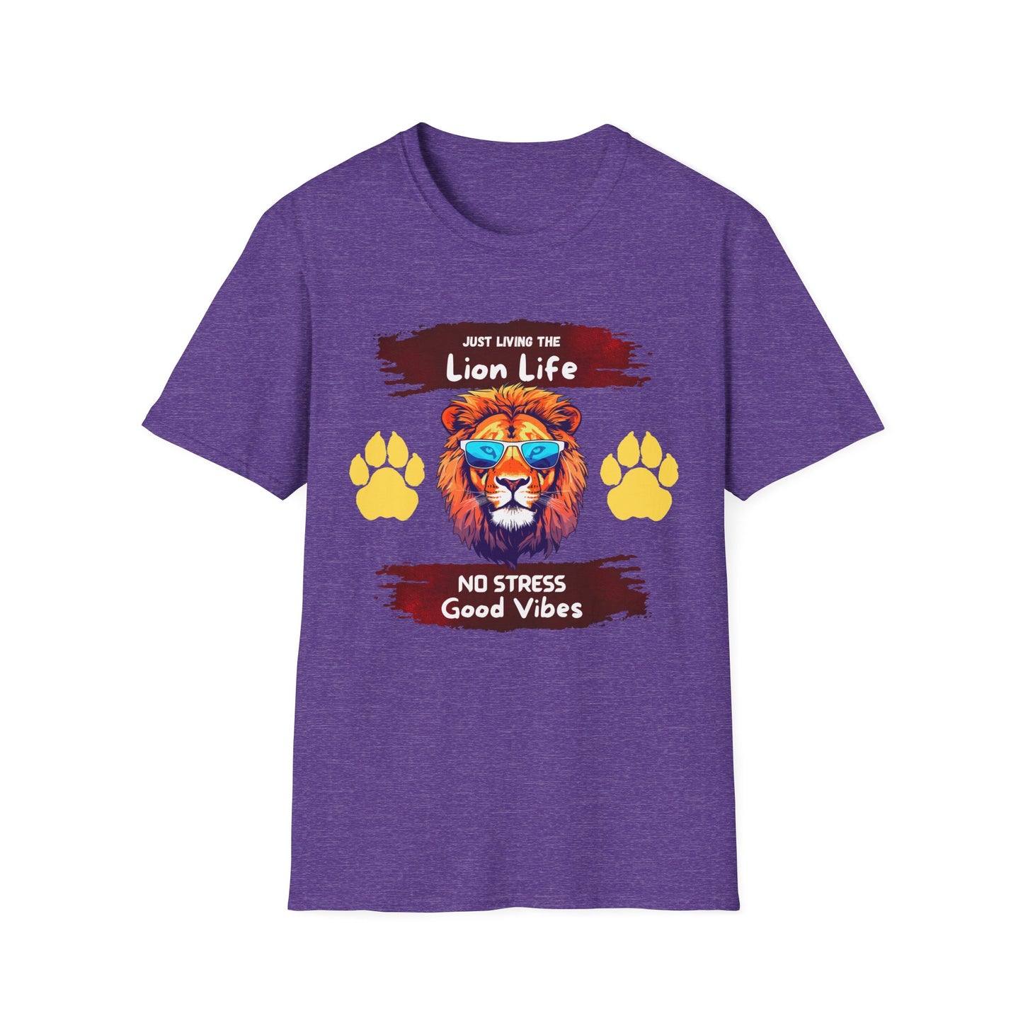 Lion Life T-Shirt — "Just Living the Lion Life" Retro Lion Graphic Tee (No Stress, Good Vibes)