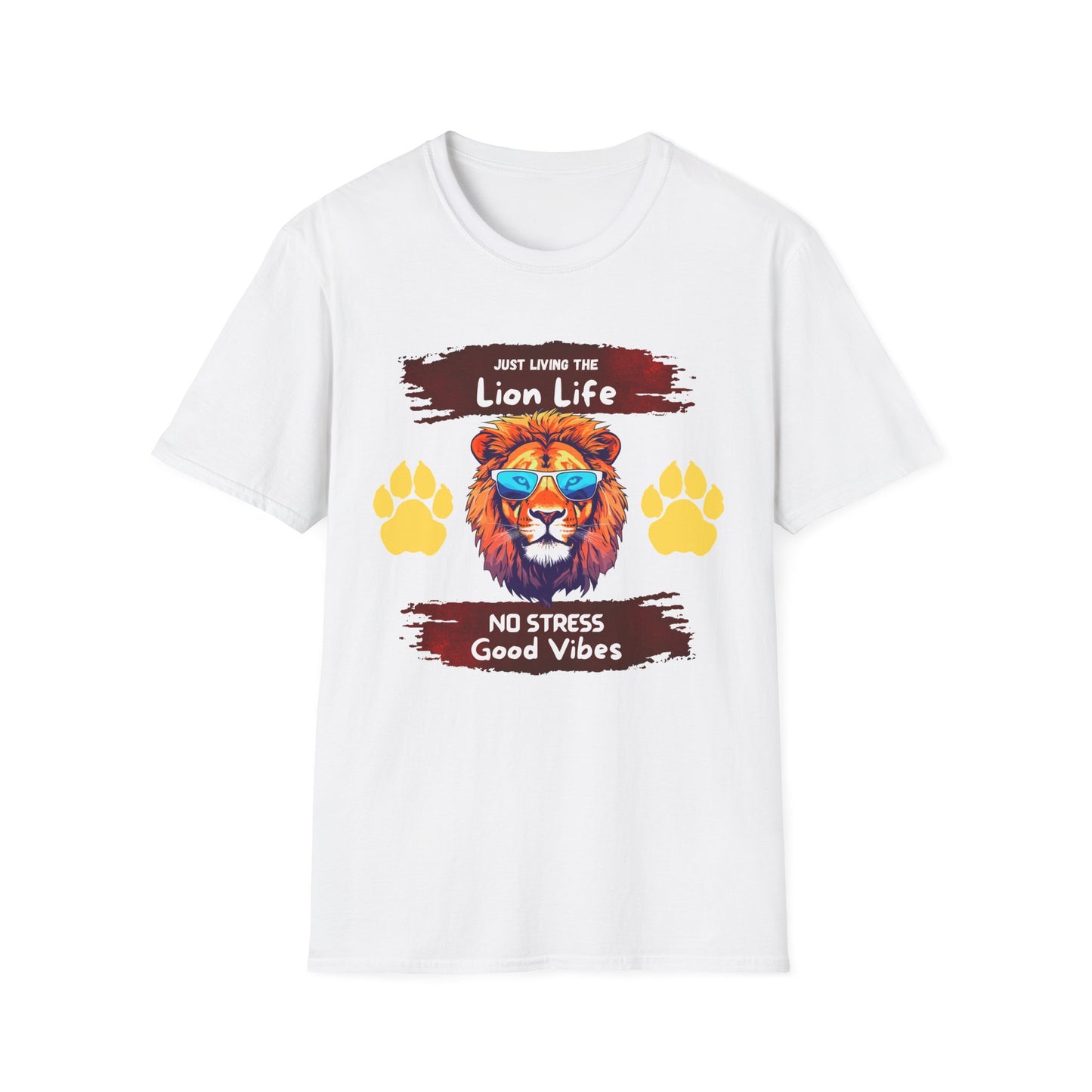 Lion Life T-Shirt — "Just Living the Lion Life" Retro Lion Graphic Tee (No Stress, Good Vibes)